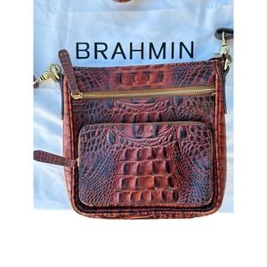 Brahmin Katie Brown Ombre Melbourne Leather Shoulder Purse Crossbody Bag
